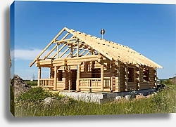 Постер Строительство домов из бревна