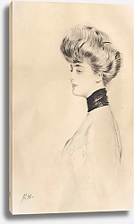 Постер Хеллеу Поль Portrait de femme avec un tour de cou noir