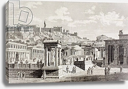 Постер Школа: Европейская Imaginary view of the market place of Agora in Athens, ancient Greece, 'El Mundo Ilustrado', 1880