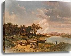 Постер Раффальт Игнац Boatbuilders on the Riverbank