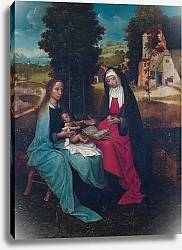Постер Неизвестен Дева Мария с младенцем и Святой Анной