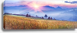 Постер Стоги сена на пшеничном поле