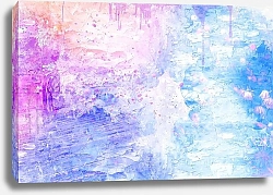 Постер Розово-голубая абстракция с брызгами и  потеками краски