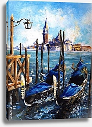 Постер Гондолы в Венеции, акварель
