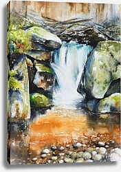 Постер Водопад в осеннем лесу 1
