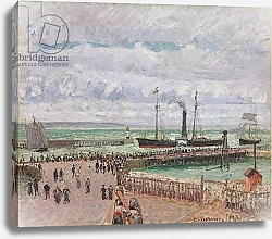 Постер Писсарро Камиль (Camille Pissarro) Entrance to the Port of Le Havre and the West Breakwaters, Luminous Grey Weather; Entree du port du Havre et le briselames ouest, temps gris lumineux, 1903