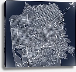 Постер vector map of the city of San Francisco, USA