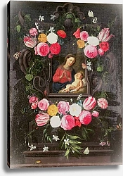 Постер Кессель Ян The Virgin and Child in a cartouche