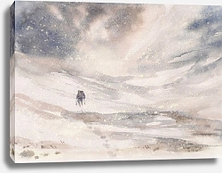 Постер Путник в горах в снежной метели