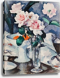 Постер Пеплой Самуэль Pink Roses in a Glass Vase