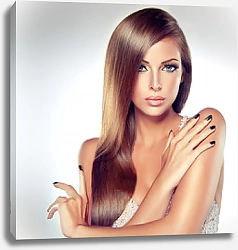 Постер Портрет девушки с длинными прямыми волосами