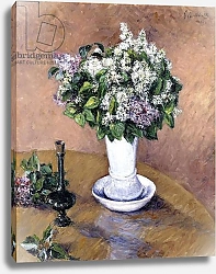 Постер Кайботт Гюстав (Gustave Caillebotte) Still Life with a Vase of Lilac, 1883