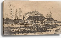 Постер Грондхаут Виллем Boerderij bij een sloot