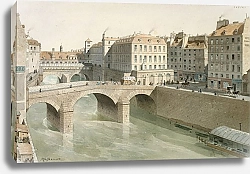 Постер Хоффбауер Федор Le Petit-Pont et la place du Petit-Pont en 1830