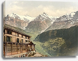 Постер Швейцария. Плато Шайниге, горы Ваттерхорн и Шрекхорн