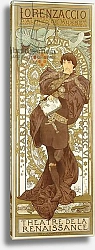 Постер Муха Альфонс Lorenzaccio, depicting the standing figure of Sarah Bernhardt in the role, 1896