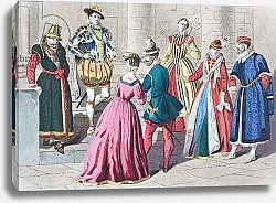 Постер Школа: Английская 19в. English fashions of the 16th century, from 'The National and Domestic History of England', c.1890
