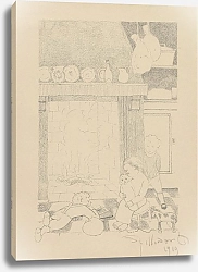 Постер Спиллиарт Леон Бедные дети перед очагом