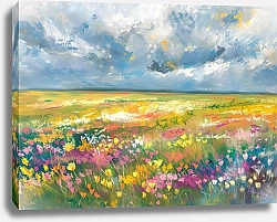 Постер Wind in a tulip meadow