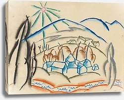 Постер Офи Уолтер Häuser in den Bergen