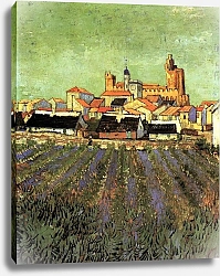 Постер Ван Гог Винсент (Vincent Van Gogh) Вид на Сен-Мари