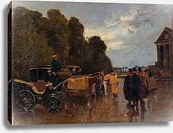 Постер Цварт Виллем Экипажи с ожидающими водителями возле железнодорожного вокзала Холландс-Спур, Гаага