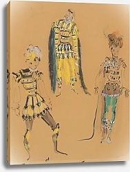 Постер Берар Кристиан Amphitryon – maquette de costume – trois costumes masculins jaune et gris