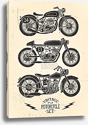 Постер Vintage Motorcycle Set