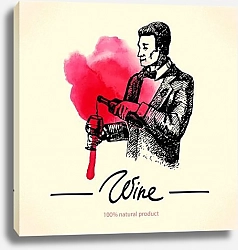 Постер Сомелье и красная клякса