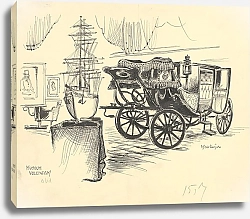 Постер Оортвейн Мартен Gezicht in het museum te Volendam met een koetsje.