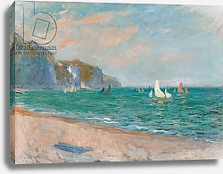 Постер Моне Клод (Claude Monet) Boats Below the Pourville Cliffs; Bateaux Devant les Falaises de Pourville, 1882