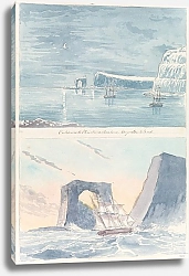 Постер Смит Чарльз Гамильтон Entrance to Christmas Harbour, Kerguelen Island and The Arched Rock, Christmas Harbour