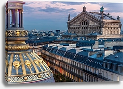 Постер Франция. Париж. Крыши и здание Оперы