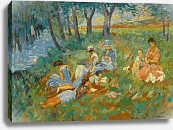 Постер Лебаск Анри Ле Андели, Лебасская семья у воды