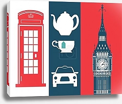 Постер Лондон, символы Англии