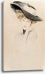 Постер Хеллеу Поль Portrait de femme au chapeau