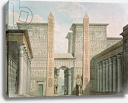 Постер Школа: Немецкая школа (19 в.) The Entrance to the Temple, set design for 'The Magic Flute' by Wolfgang Amadeus Mozart