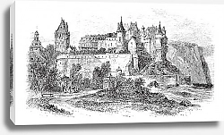 Постер Castle Museum of Dieppe in Normandy, France, vintage engraving