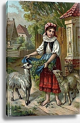Постер Детские игры. Кормление овец