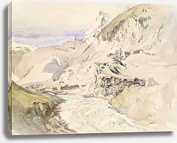 Постер Рускин Джон An Alpine Valley, the Matterhorn in the Distance