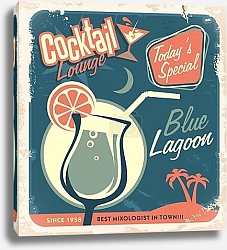 Постер Рекламный ретро-дизайн для коктейль-бара