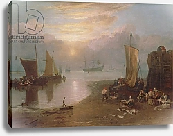 Постер Тернер Уильям (William Turner) Sun Rising Through Vapour: Fishermen Cleaning and Selling Fish, c.1807