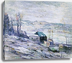 Постер Лоусон Эрнест Ветреный день, река Бронкс