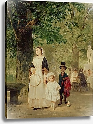 Постер Кнаус Людвиг Promenade in the Tuileries Gardens, 1855
