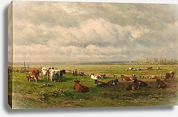 Постер Руфолс Виллем Meadow Landscape with Cattle