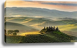 Постер Италия, Тоскана. Утренняя панорама