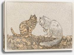 Постер Хойтема Тео Две кошки на стене