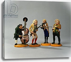 Постер Школа: Немецкая школа (19 в.) Caricature figurines of musicians, made in Nuremberg, 1836
