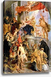 Постер Рубенс Петер (Pieter Paul Rubens) Enthroned Madonna with Child, Encircled by Saints, c.1627-28