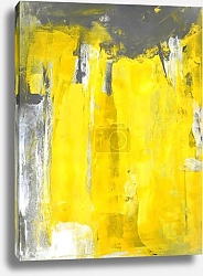 Постер Жёлтые мазки на сером